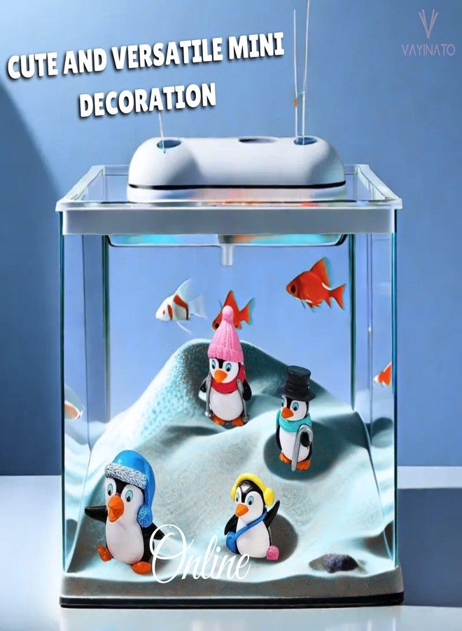 VAYINATO® 4 Pcs Miniature Penguin Ornament Cute Resin Toys for Aquarium Fish Tank Decoration and Desk, Terrarium, Cake and Indoor DIY Decorations by Petzlifeworld - Image 3